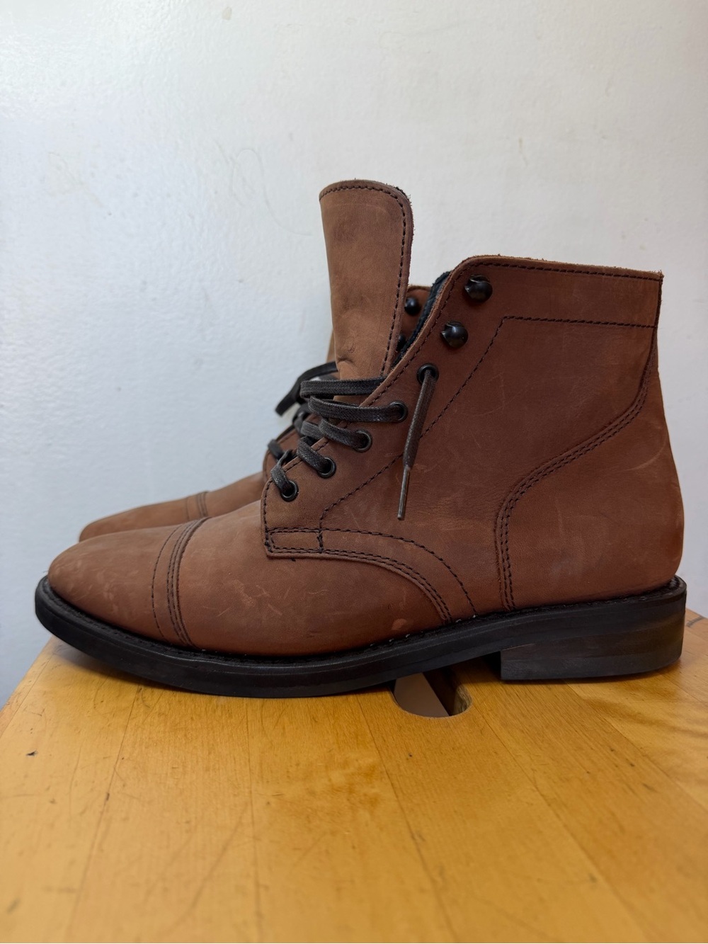 Thursday Boot Co. Captain Cap Toe Boots Men’s Size 8 Brown Leather Lace Up